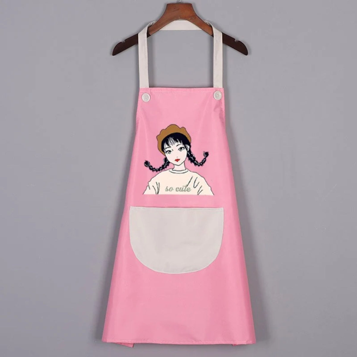 Kochschürze Damen Originell, Rosa und Grau
