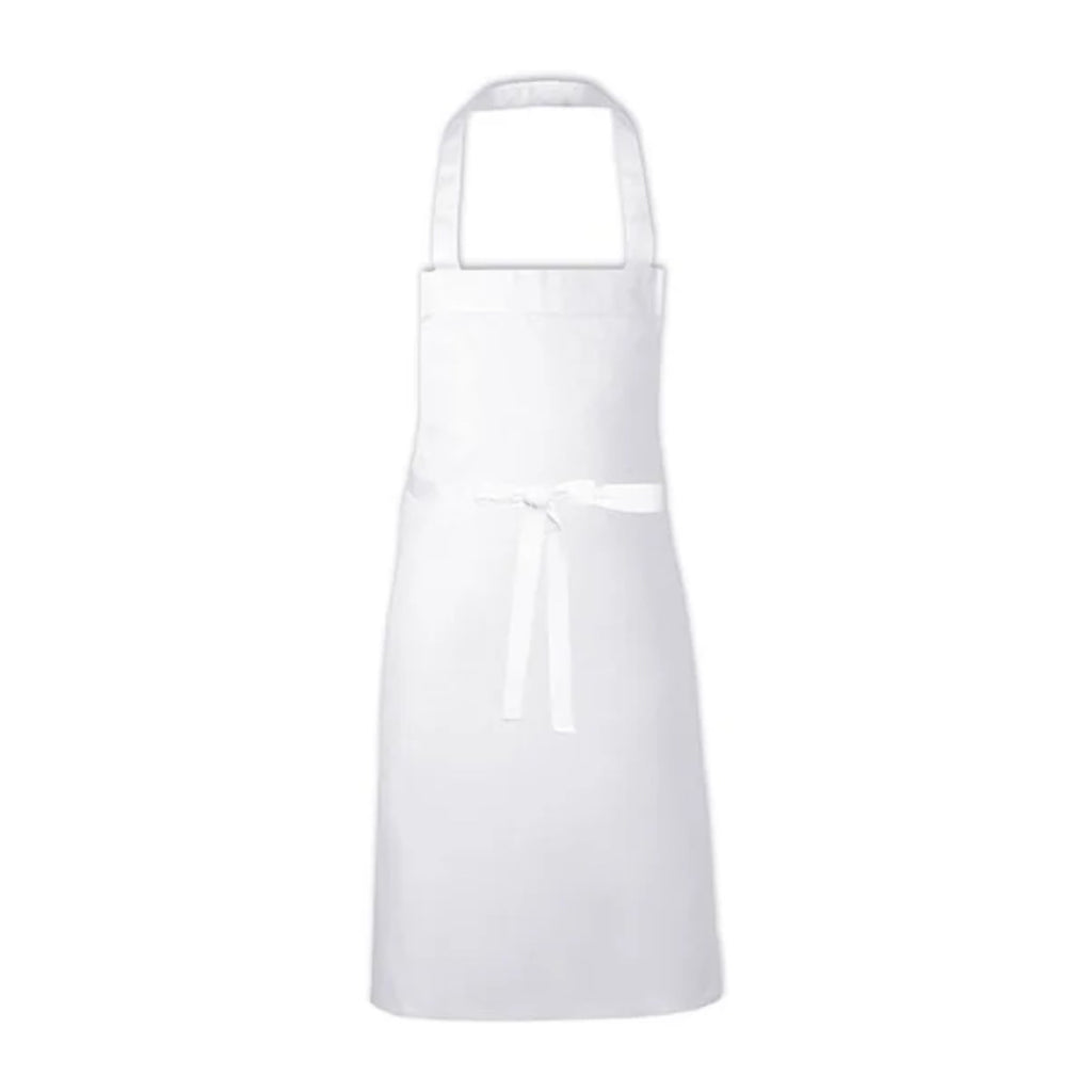 Tablier de cuisine homme blanc en coton, blanc, de face