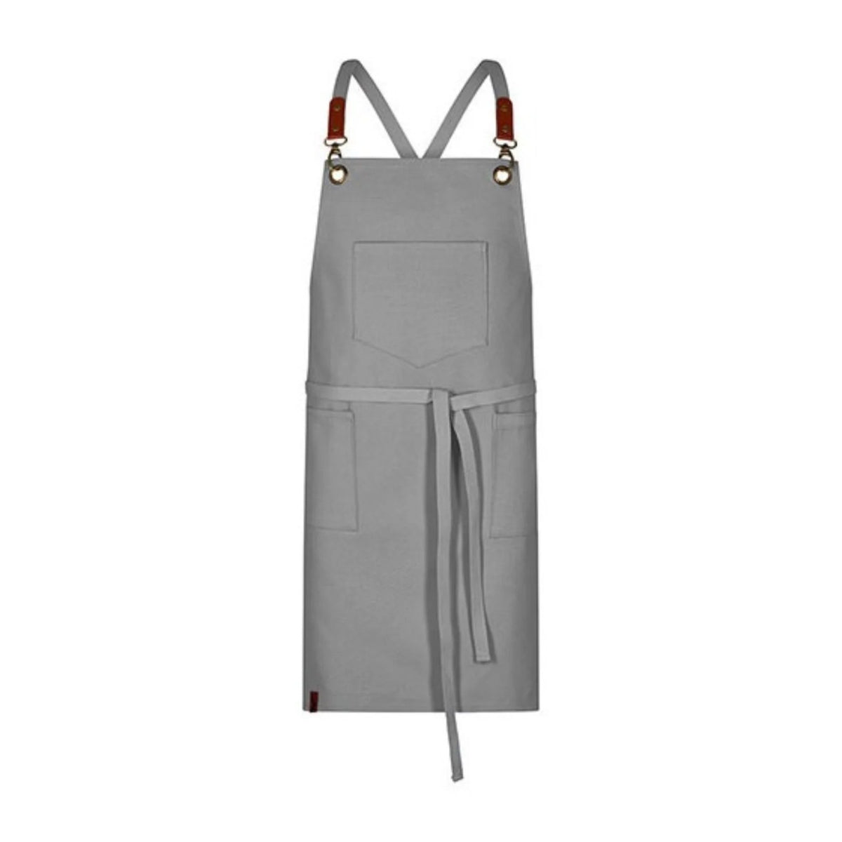 Kochschürze Grau mit Taschen, Silbergrau, Vorderansicht