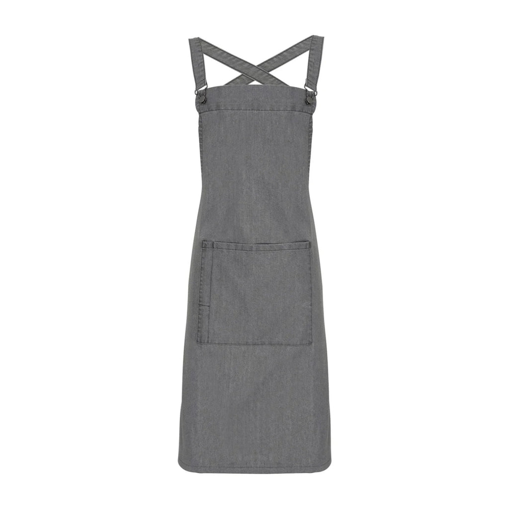 Profi-Kochschürze Modern, Grauer Denim, Vorderansicht
