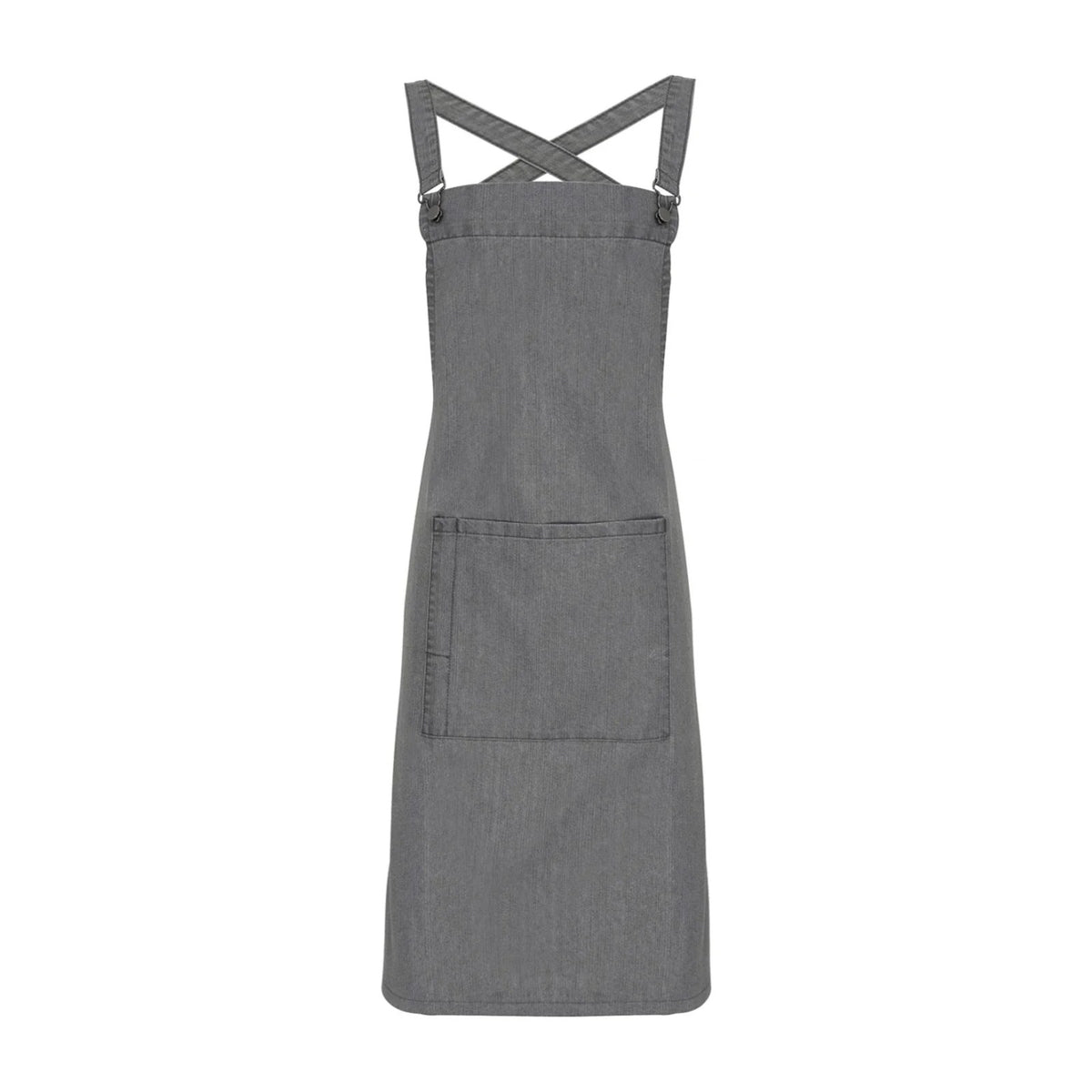 Profi-Kochschürze Modern, Grauer Denim, Vorderansicht