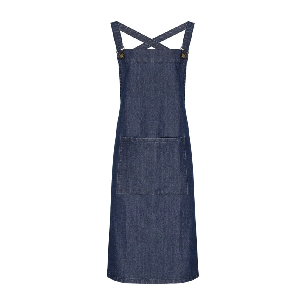 Profi-Kochschürze Modern, Indigo-Denim, Vorderansicht