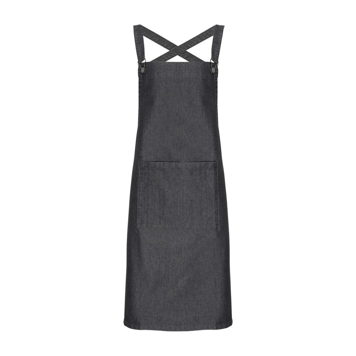 Profi-Kochschürze Modern, Schwarzer Denim, Vorderansicht