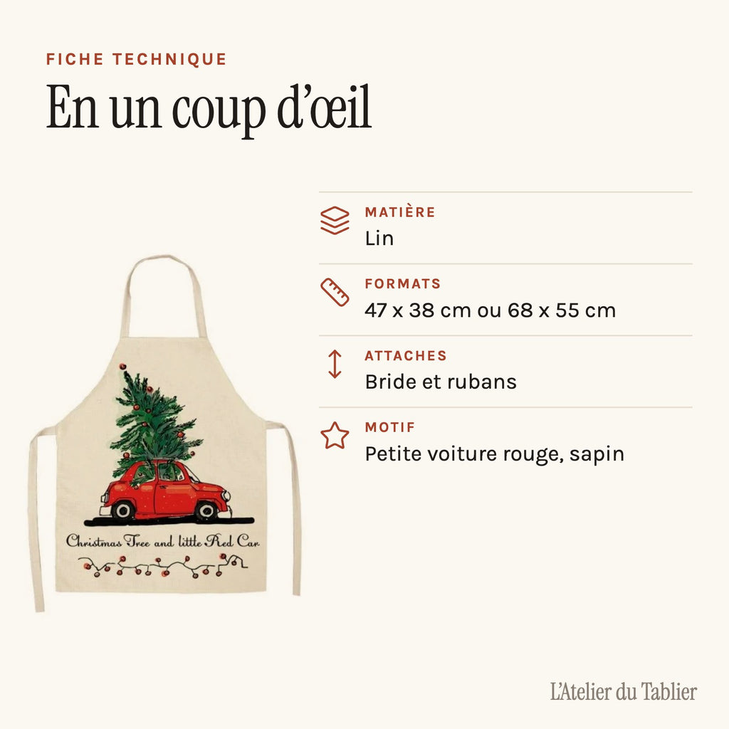 Kochschürze Weihnachten, technisches Datenblatt
