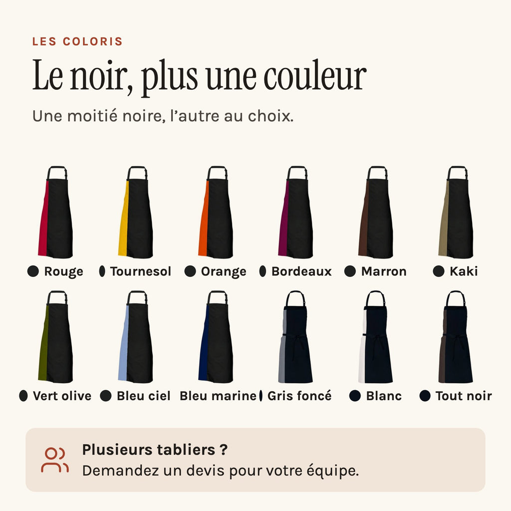 Tablier Original, les douze coloris