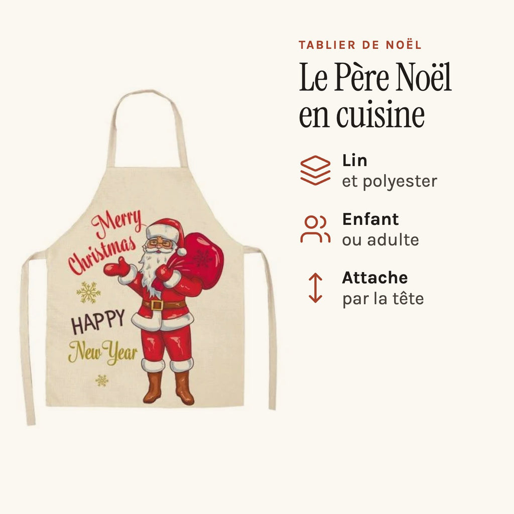 Kochschürze Weihnachtsmann, Weihnachtsmann mit seinem Gabensack