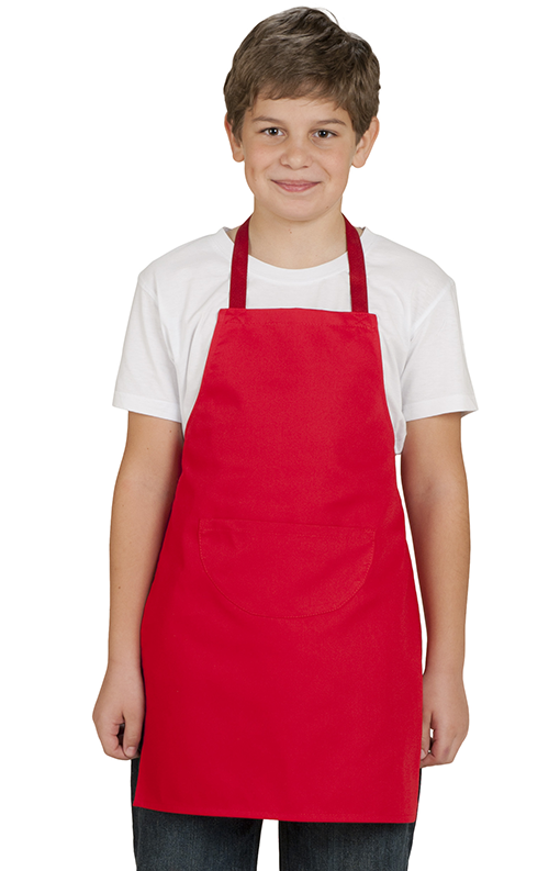 Tablier de cuisine pour petite fille, rouge, photo portée