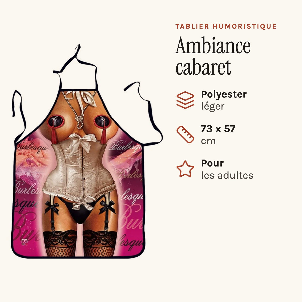 Lustige Kochschürze sexy, Motiv Burlesque-Korsett