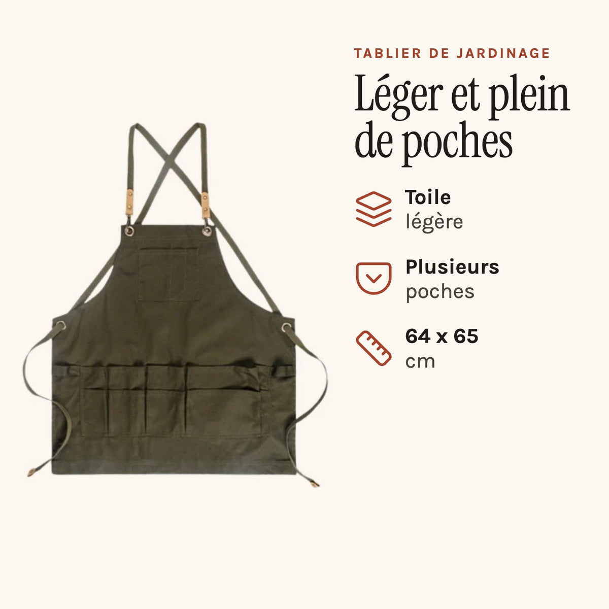 Tablier de Jardinage, kaki