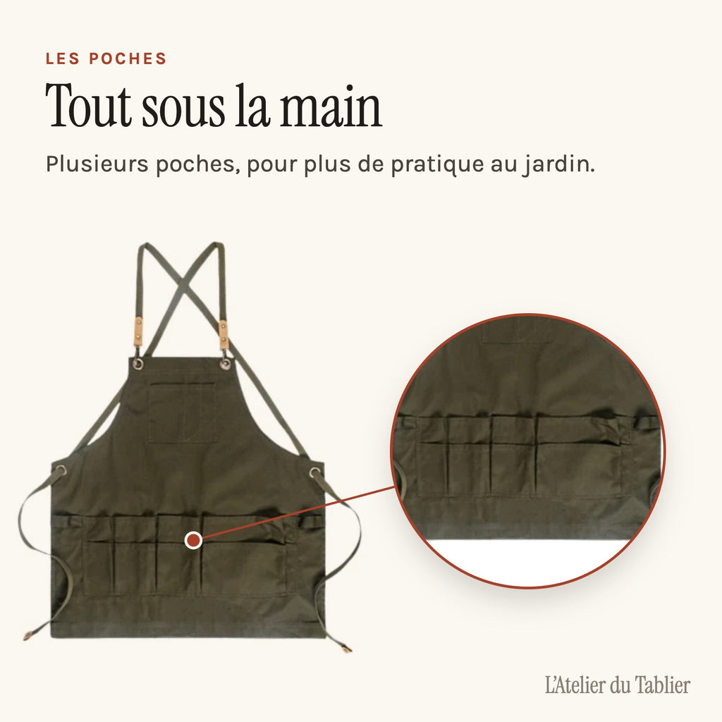 Tablier de Jardinage, les poches