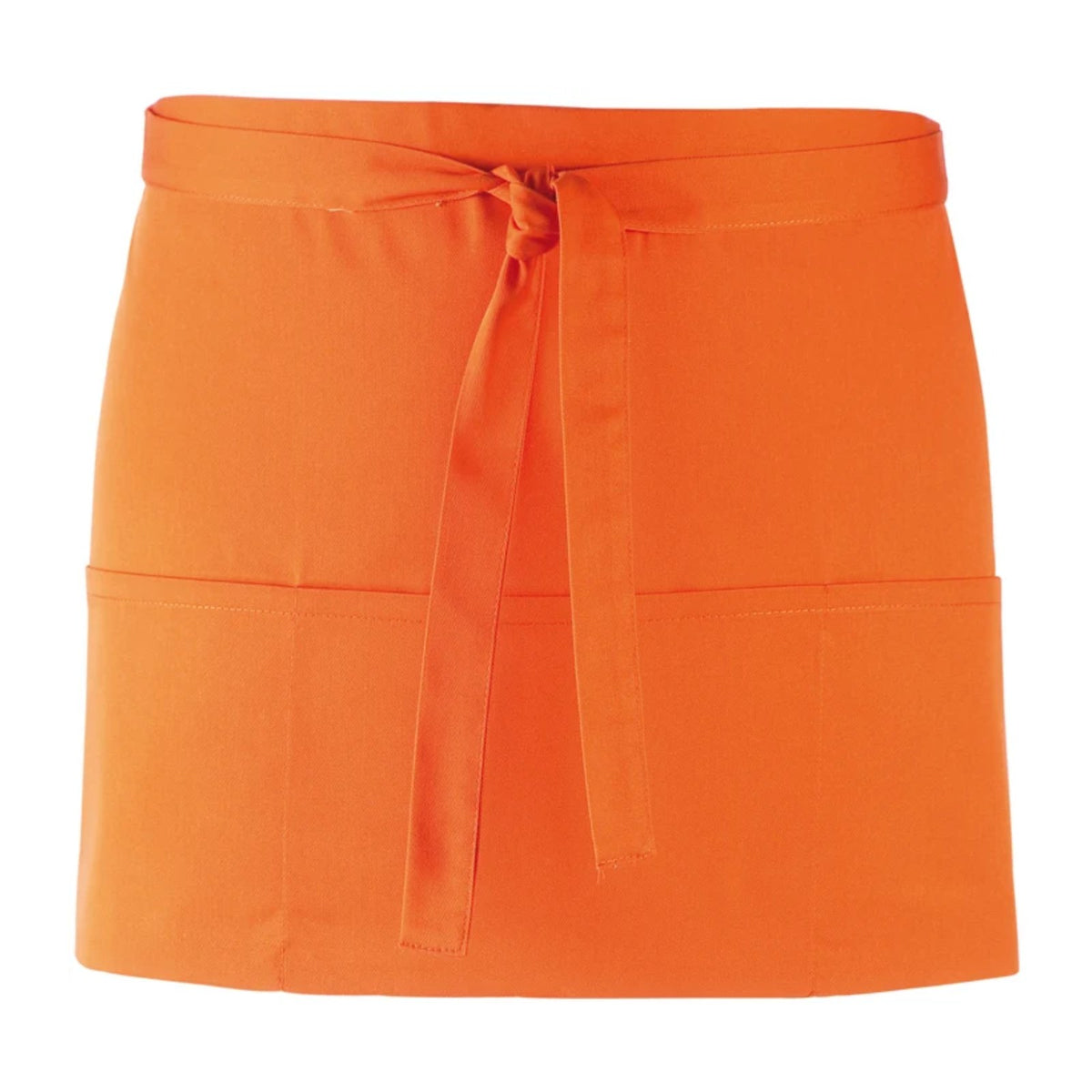 Tablier de jardinier pas cher, à trois poches, orange, de face