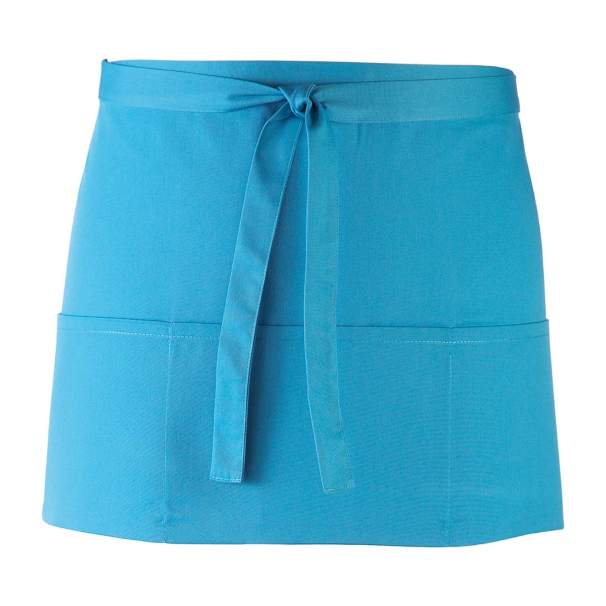 Tablier de jardinier pas cher, à trois poches, turquoise, de face