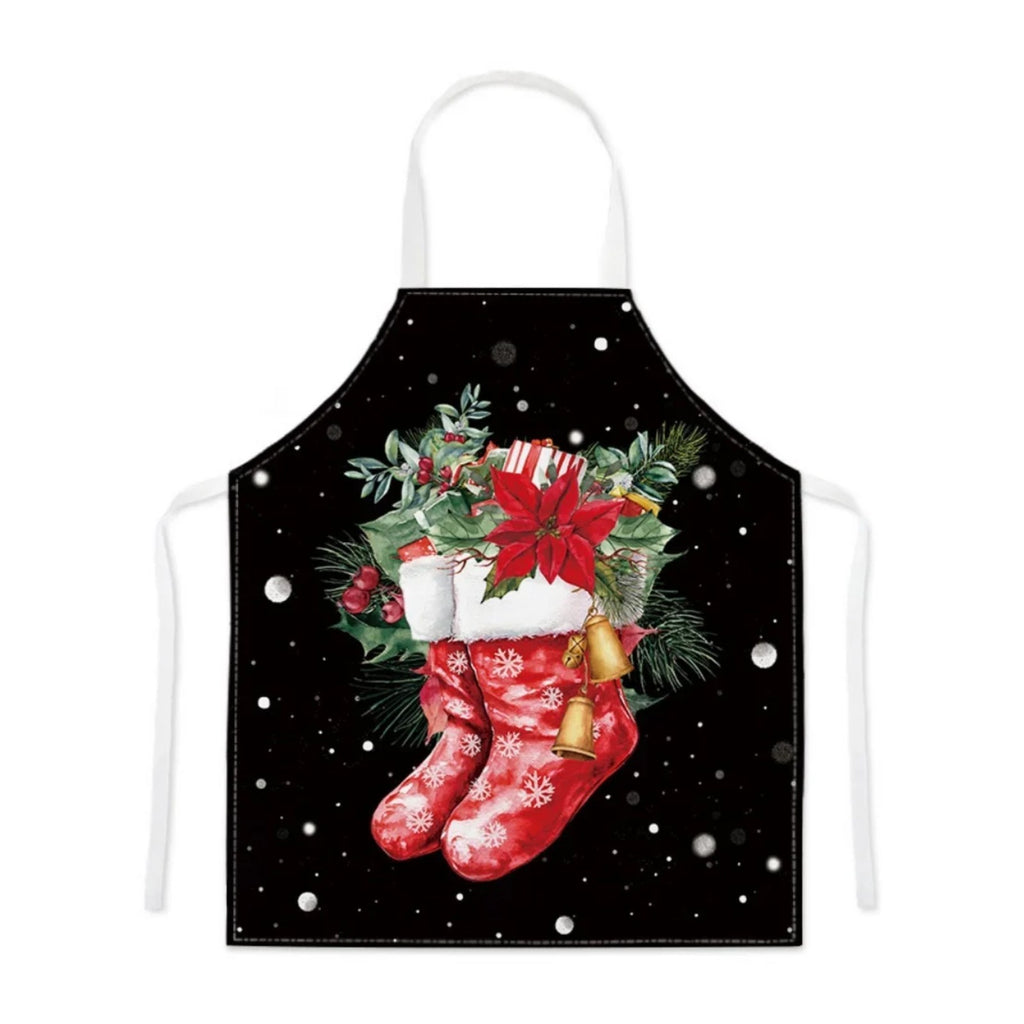 Tablier de Noël pas cher, pour adulte ou enfant, motif chaussettes, de face