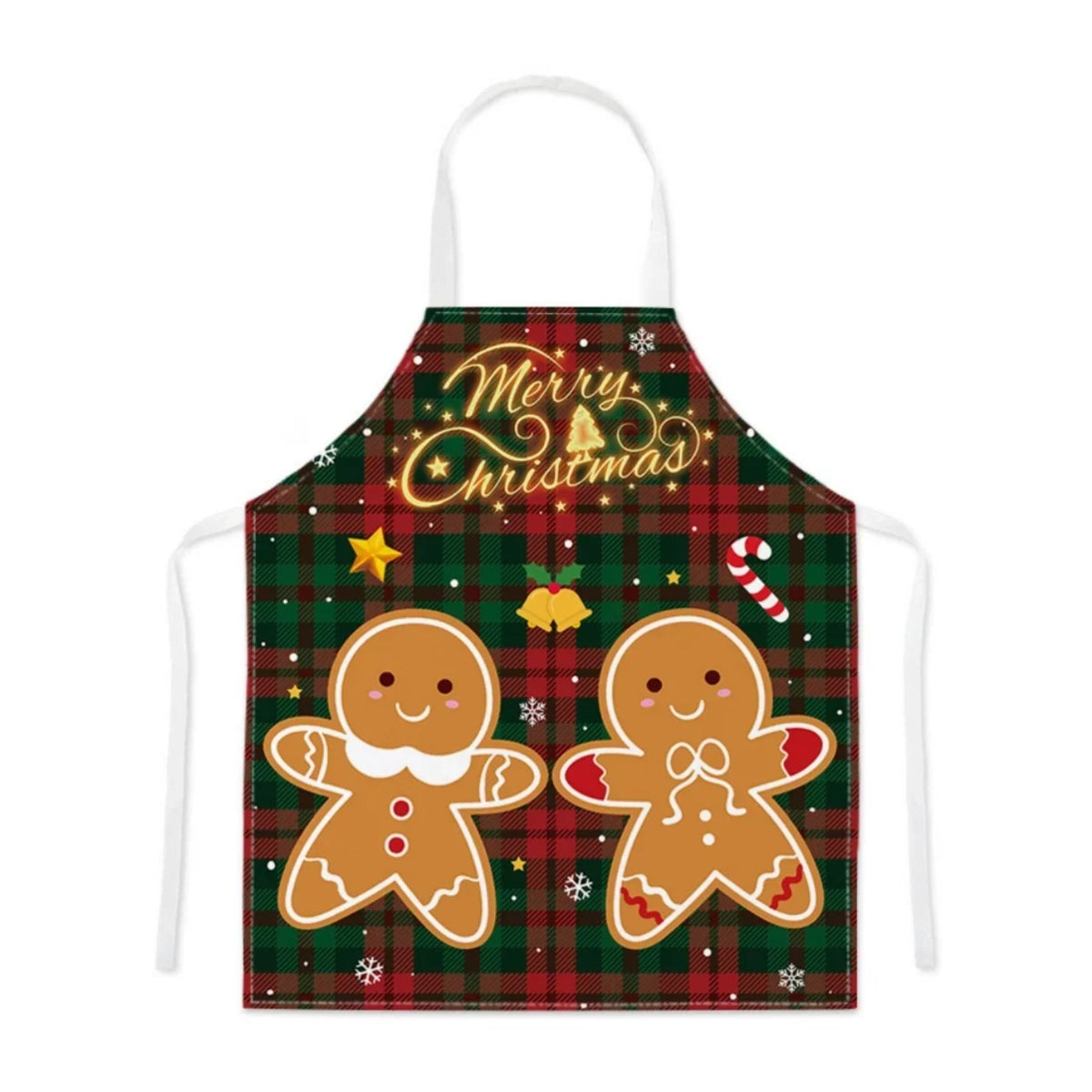 Tablier de Noël pas cher, pour adulte ou enfant, motif pain d’épices, de face