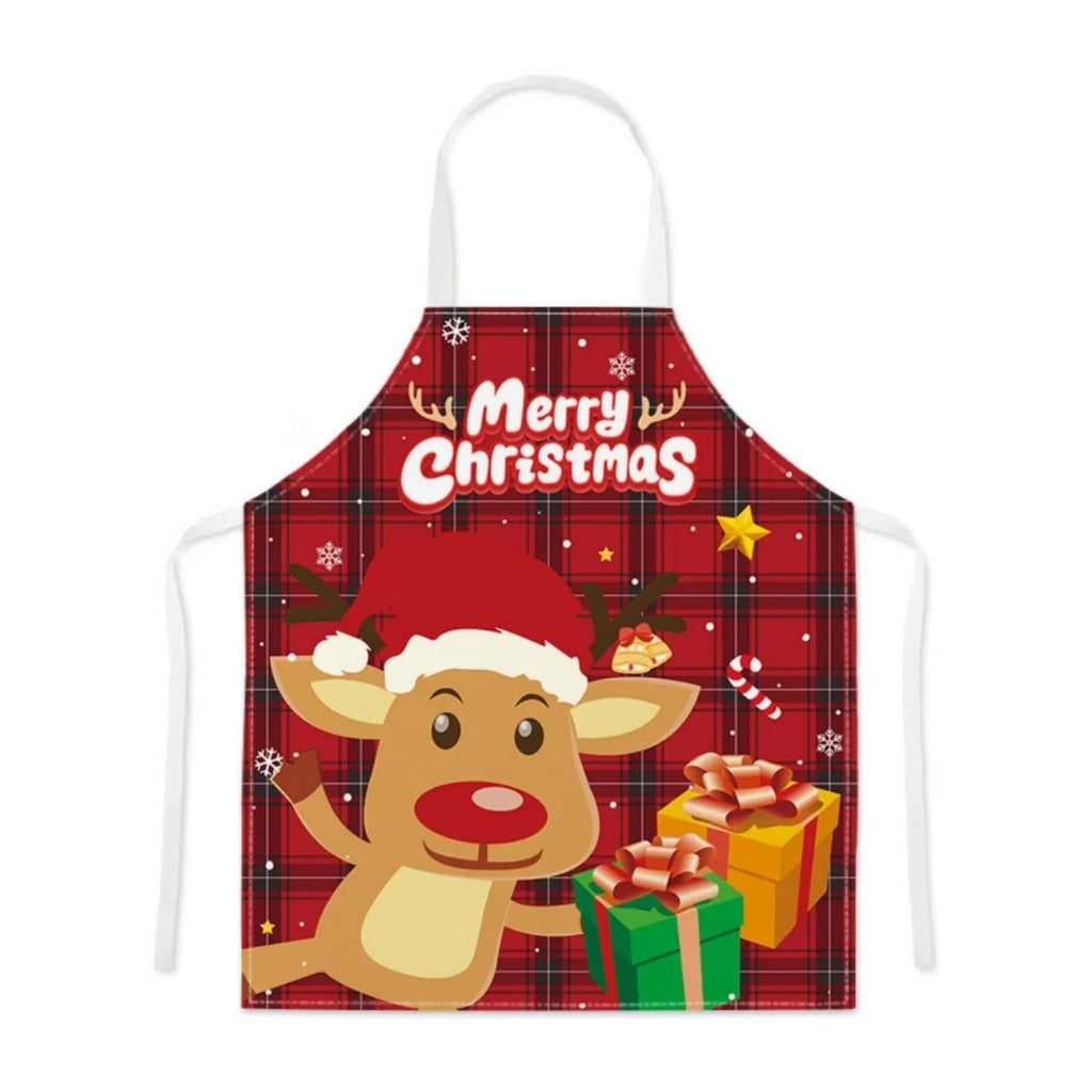 Tablier de Noël pas cher, pour adulte ou enfant, motif renne, de face
