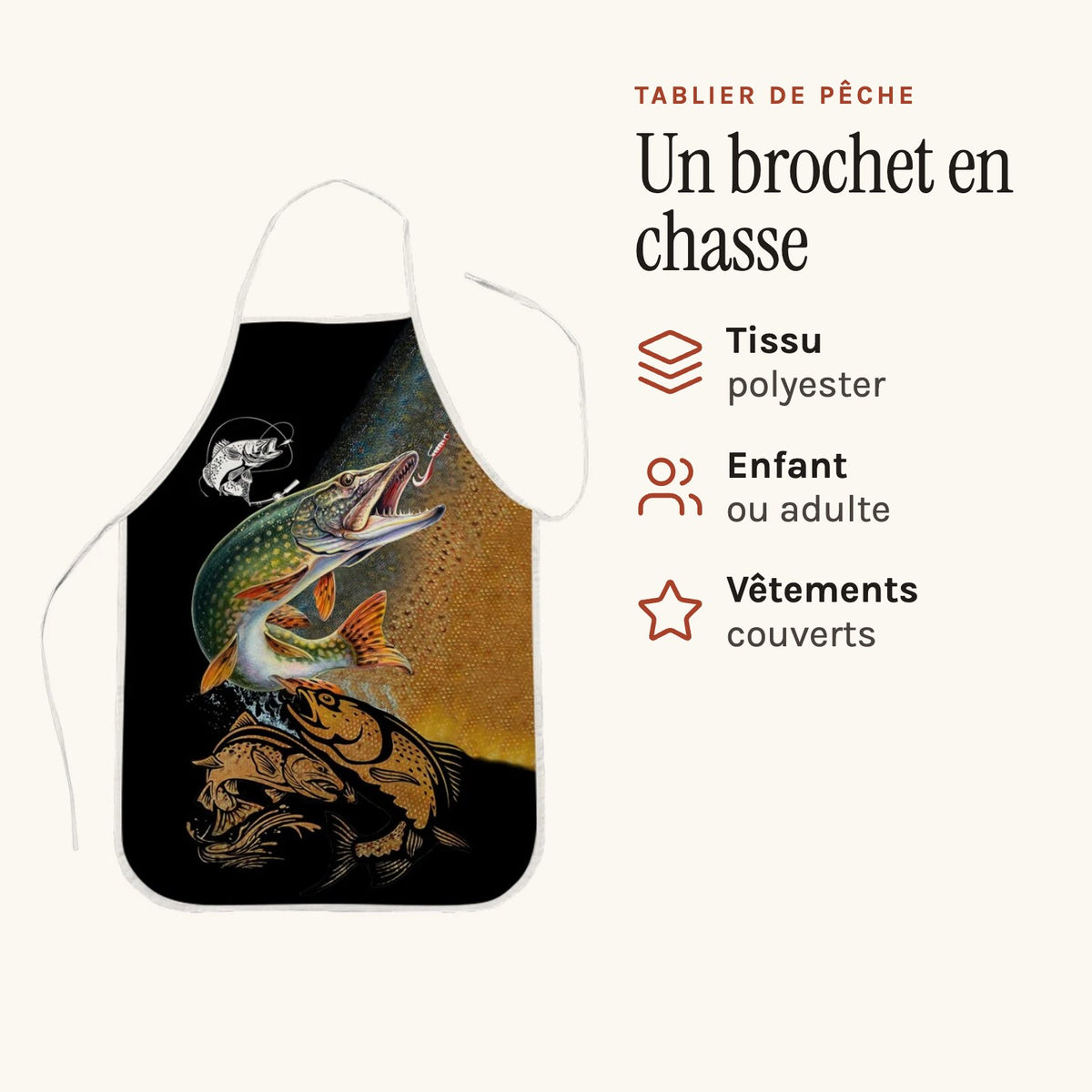 Anglerschürze, jagender Hecht