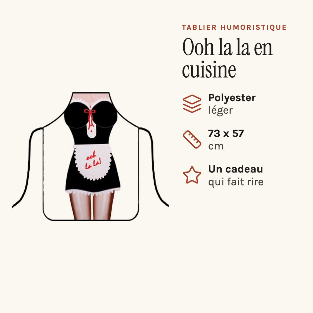 Tablier de soubrette, imprimé robe de soubrette