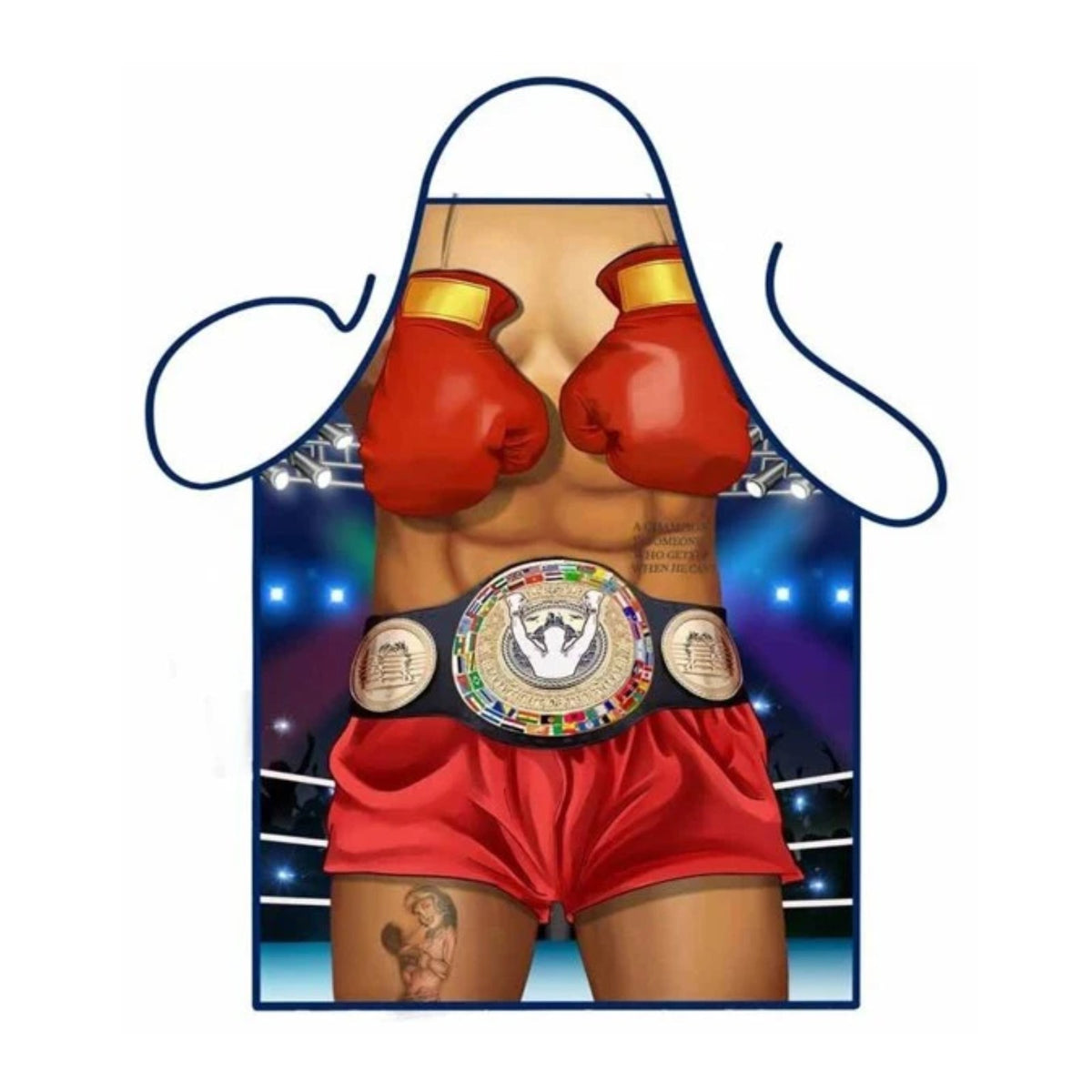 Tablier drôle de boxeur, imprimé boxeur