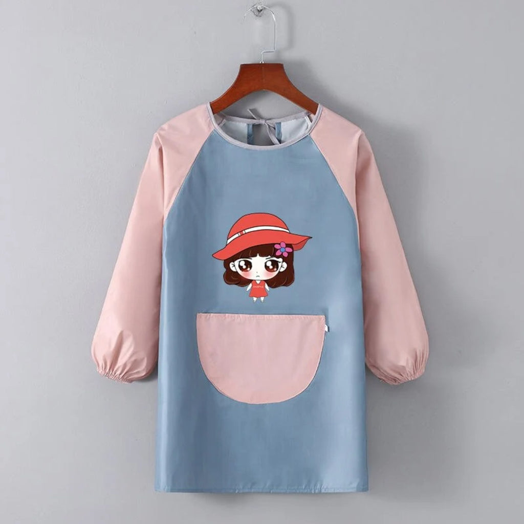 Kinderschürze für die Schule, Mädchen, Blau und Rosa