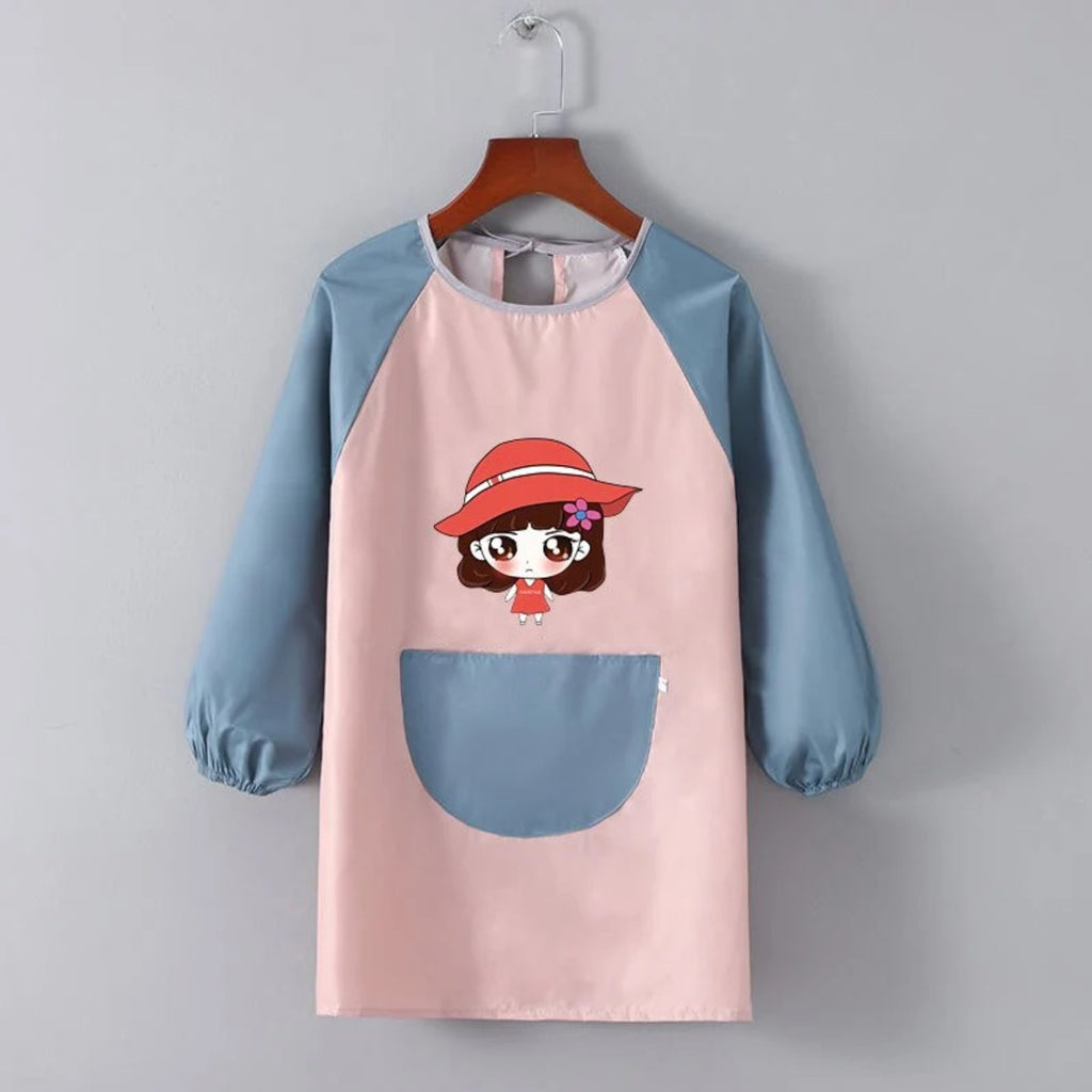 Kinderschürze für die Schule, Mädchen, Rosa und Blau