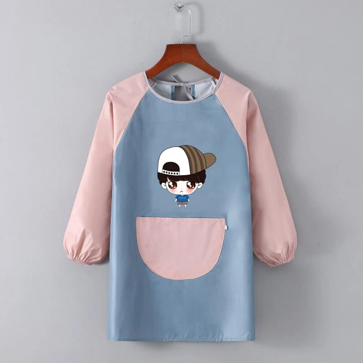 Kinderschürze für die Schule, Jungen, Blau und Rosa