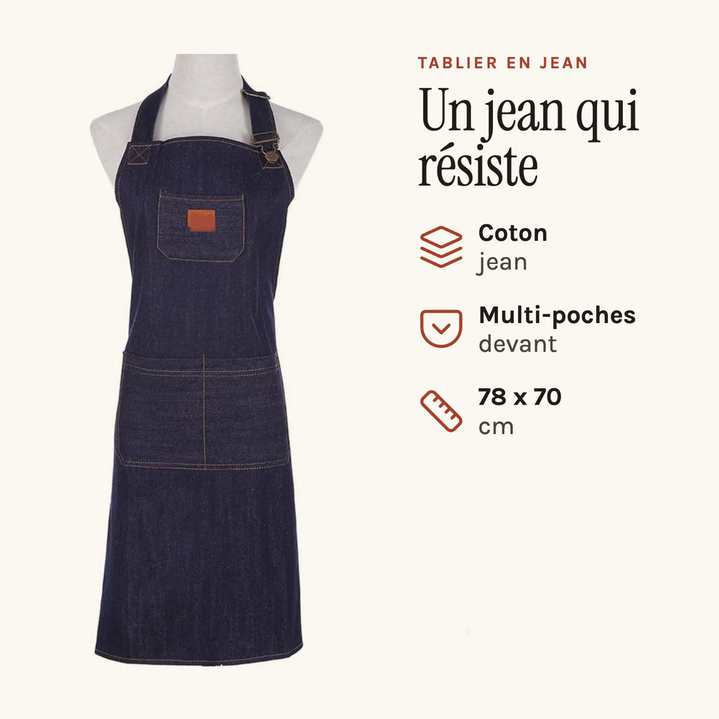 Jeansschürze Damen, Rohdenim