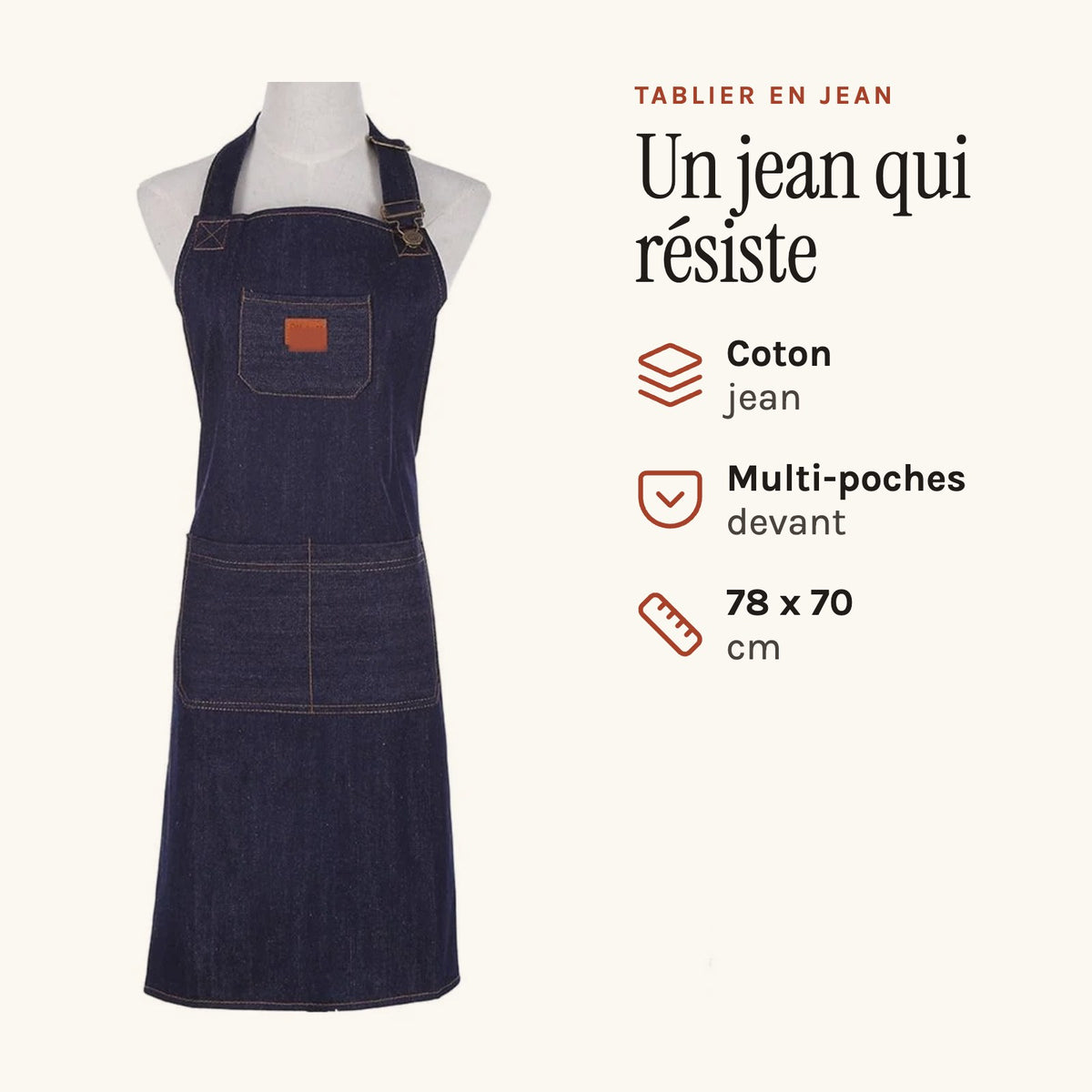 Jeansschürze Damen, Rohdenim