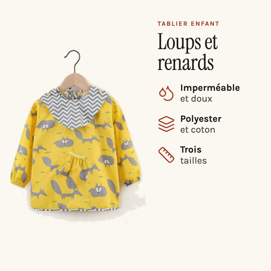 Tablier Petit Loup & Renard, jaune