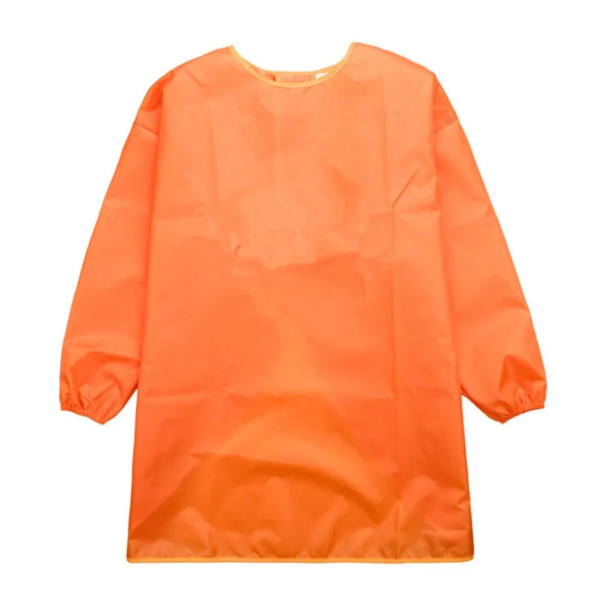 Blouse maternelle unie à manches longues, fermée par un scratch, orange, de face