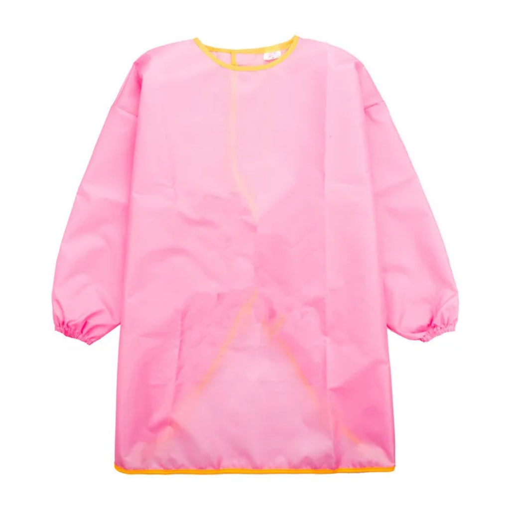 Blouse maternelle unie à manches longues, fermée par un scratch, rose, de face