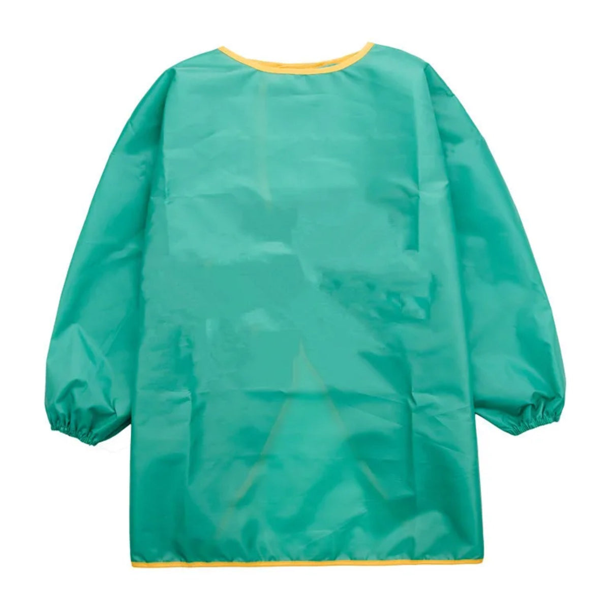 Blouse maternelle unie à manches longues, fermée par un scratch, vert, de face