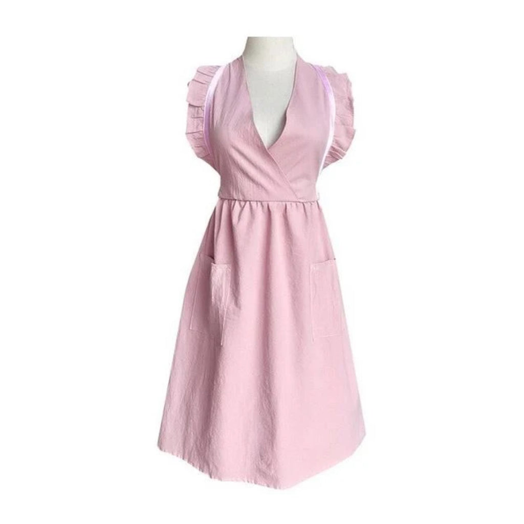 Kochschürze Damen mit Rüschen, Rosa
