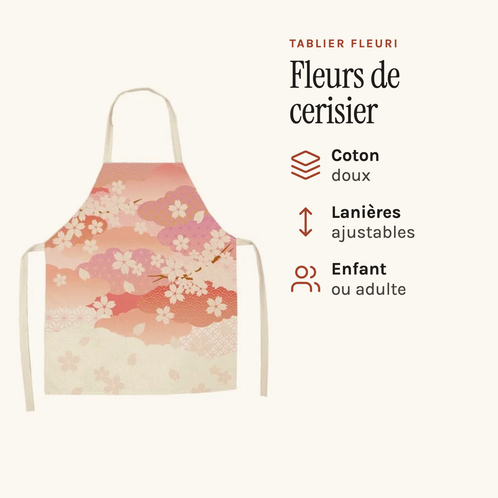 Kochschürze geblümt, Kirschblüten