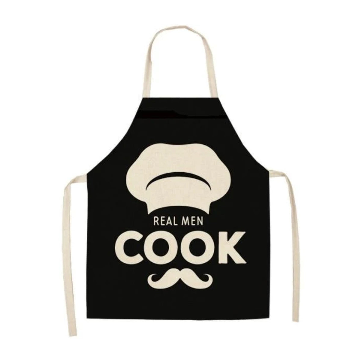 Kochschürze für Herren zum Grillen „Real Men Cook“, Schwarz