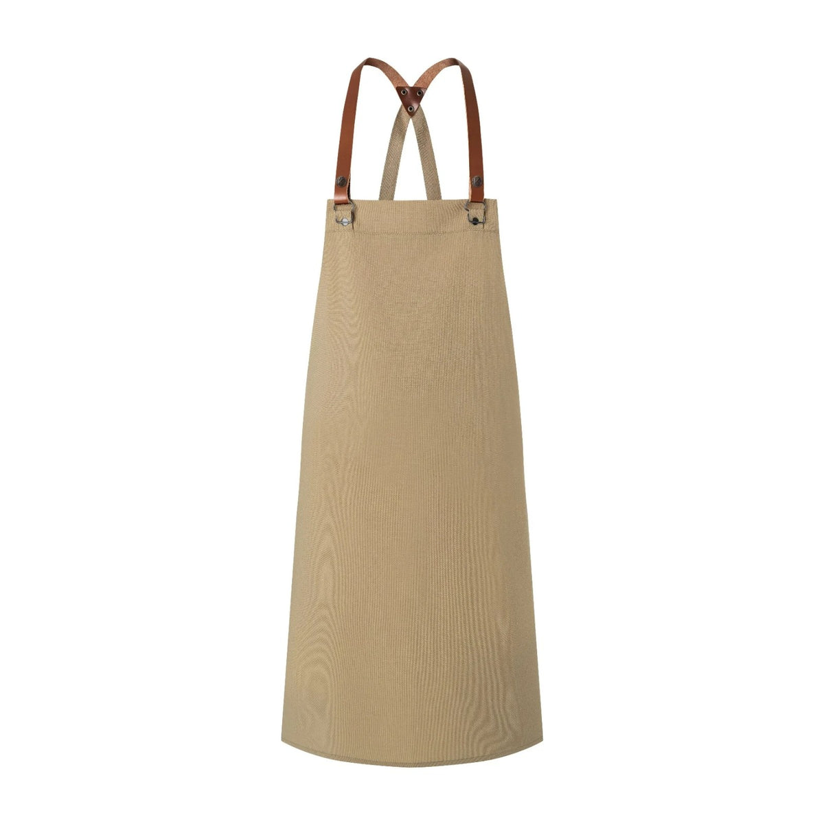 Tablier de Cuisinier, bretelles croisées en cuir, galet, de face