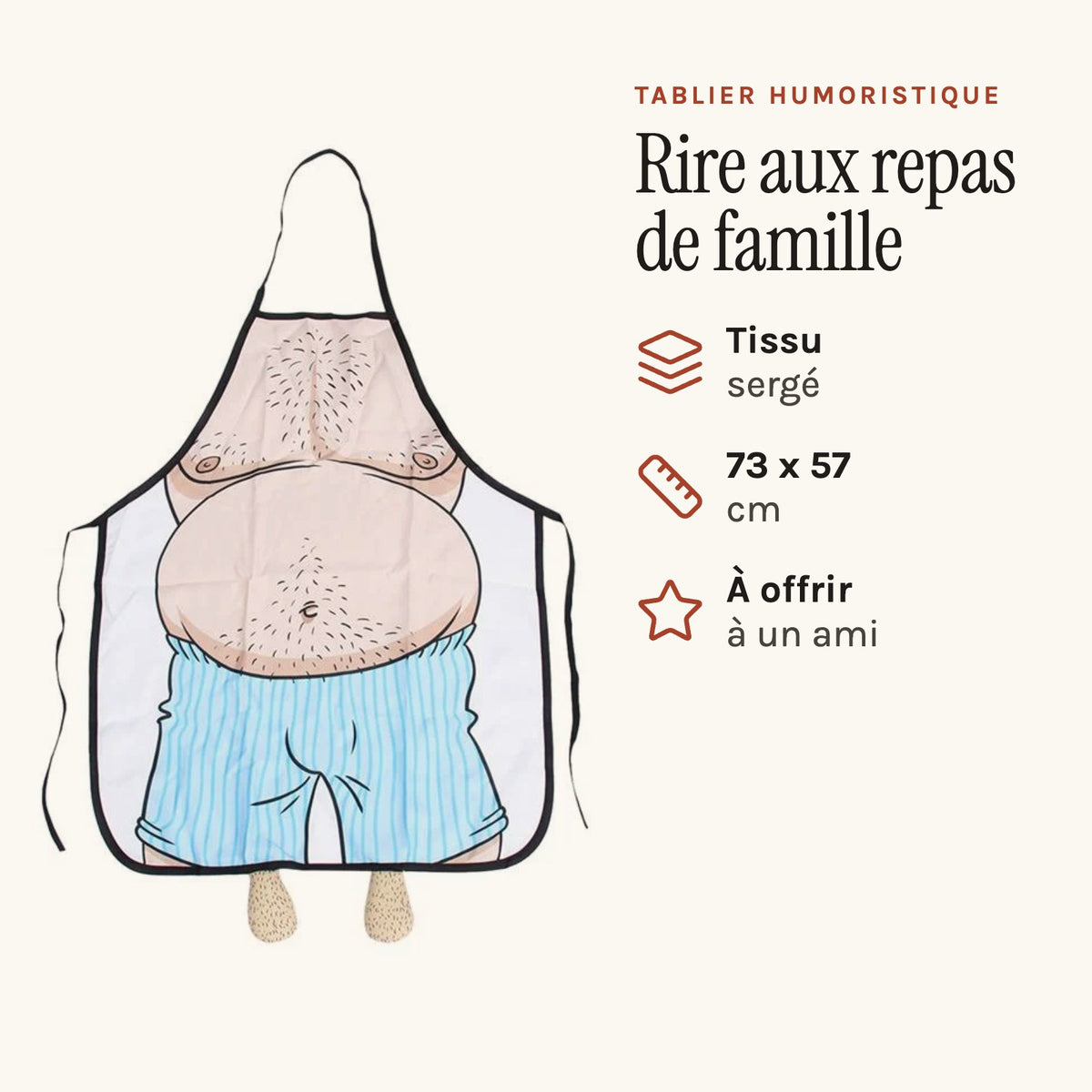 Tablier à Testicules, imprimé humoristique