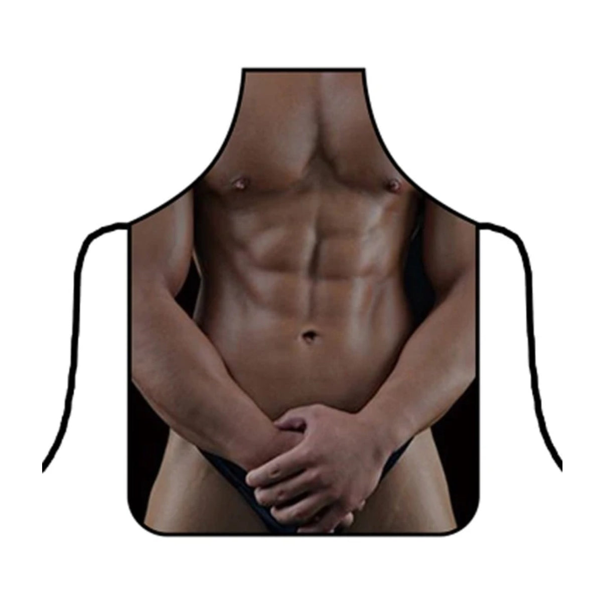 Tablier homme humour, imprimé corps musclé