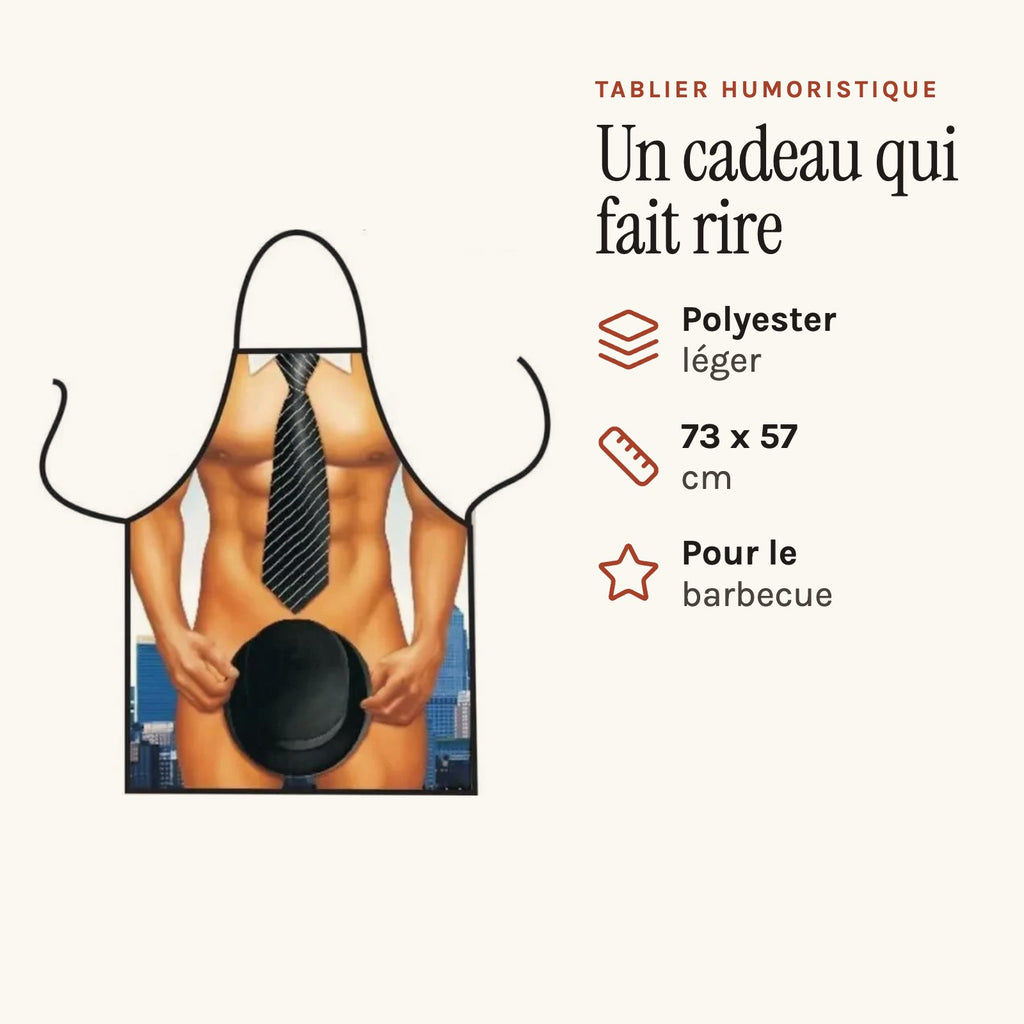 Tablier Homme Sexy, imprimé homme en cravate