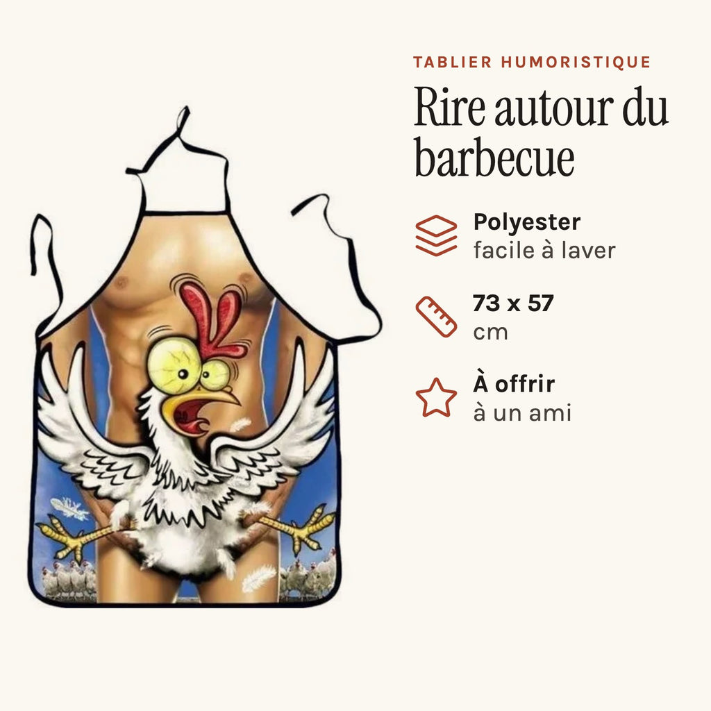 Tablier Dinde Rigolote, imprimé poulet