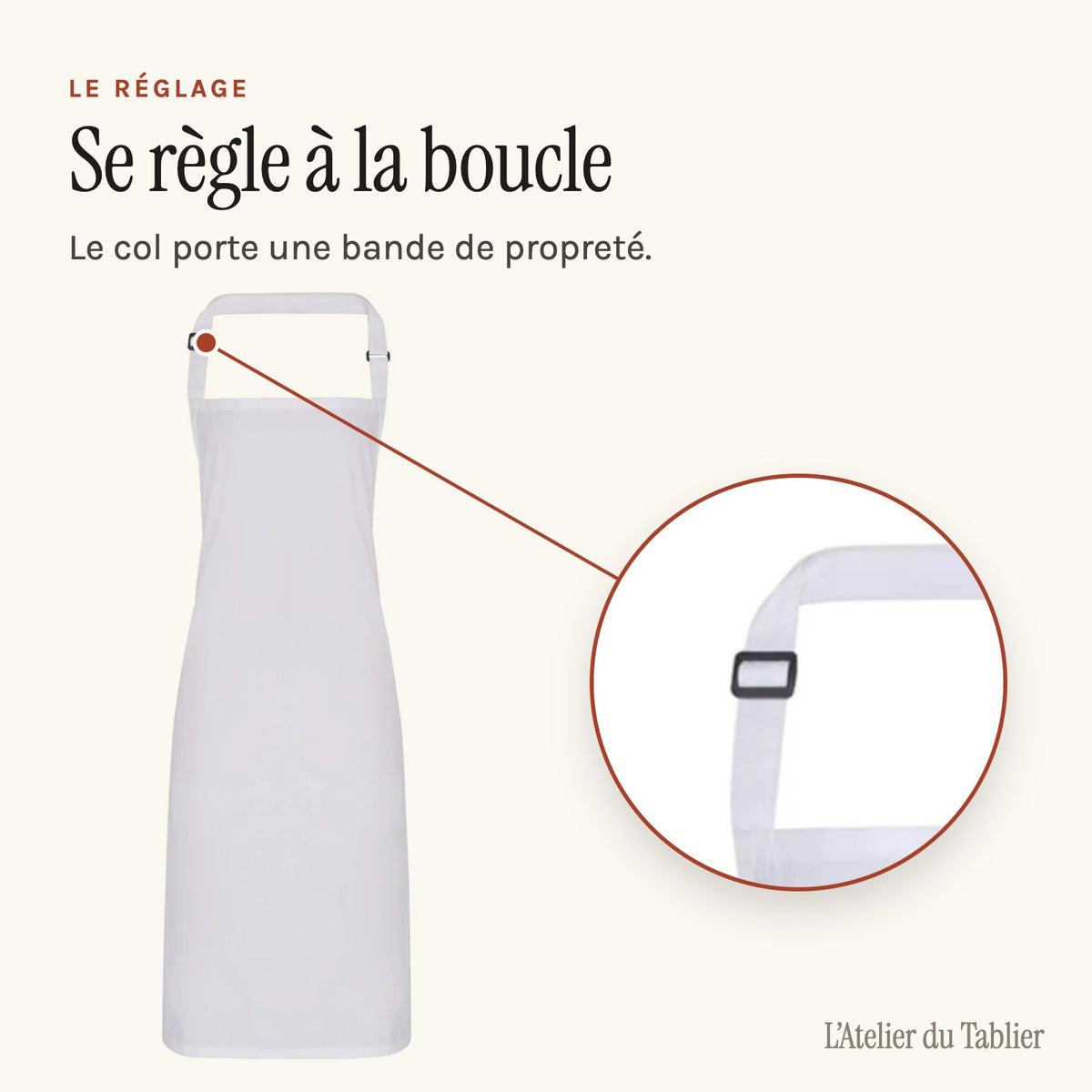 Tablier Imperméable, lanière réglable à la boucle