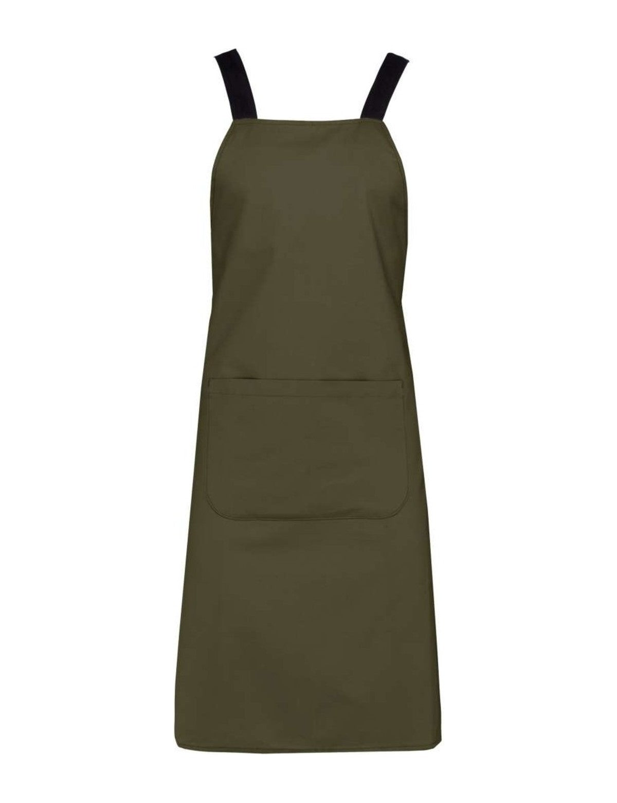 Tablier Japonais Croisé en Coton, vert mousse, de face