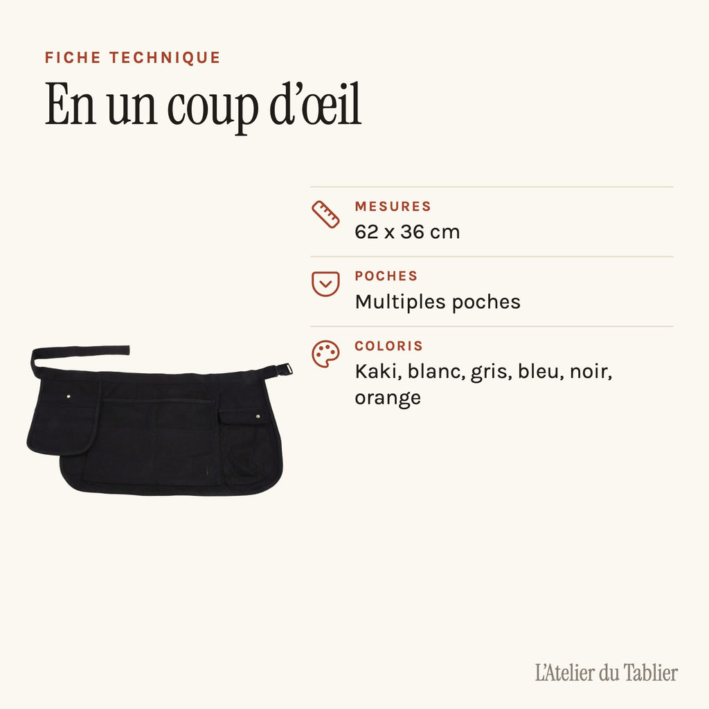 Kurze Gartenschürze, technisches Datenblatt