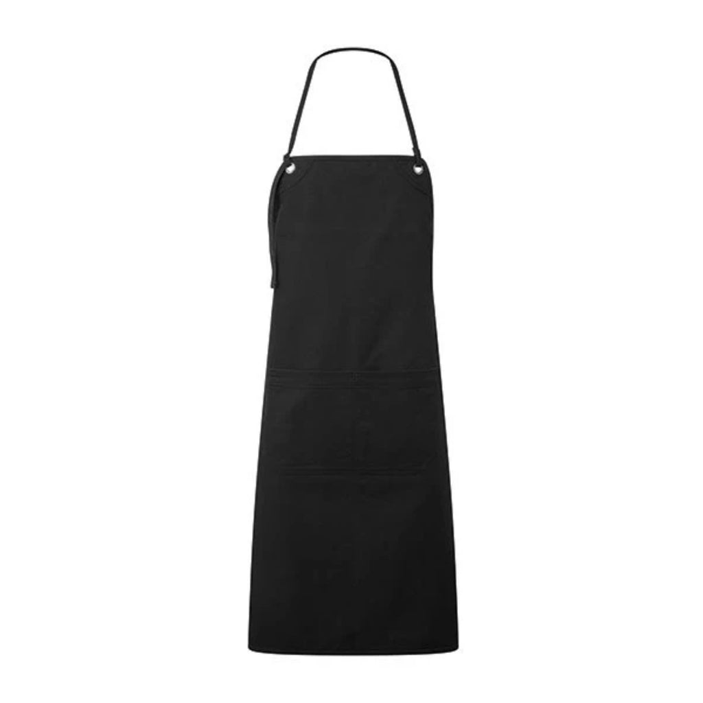 Tablier jardinier homme en toile épaisse, noir, de face
