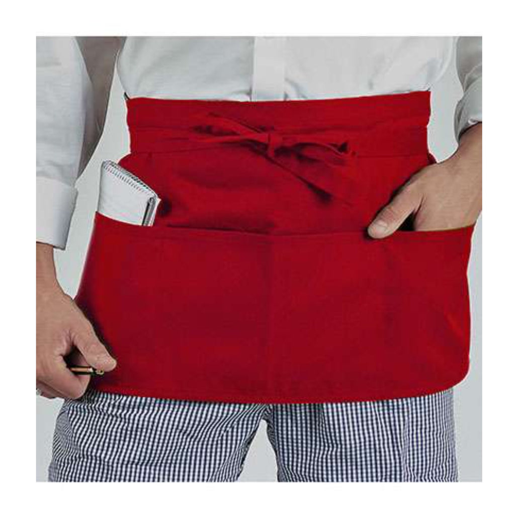 Teacher's apron, red, worn