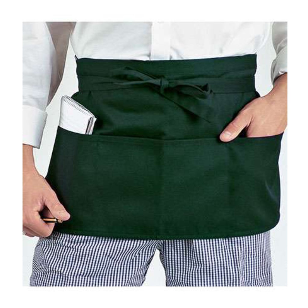 Teacher's apron, bottle green, worn