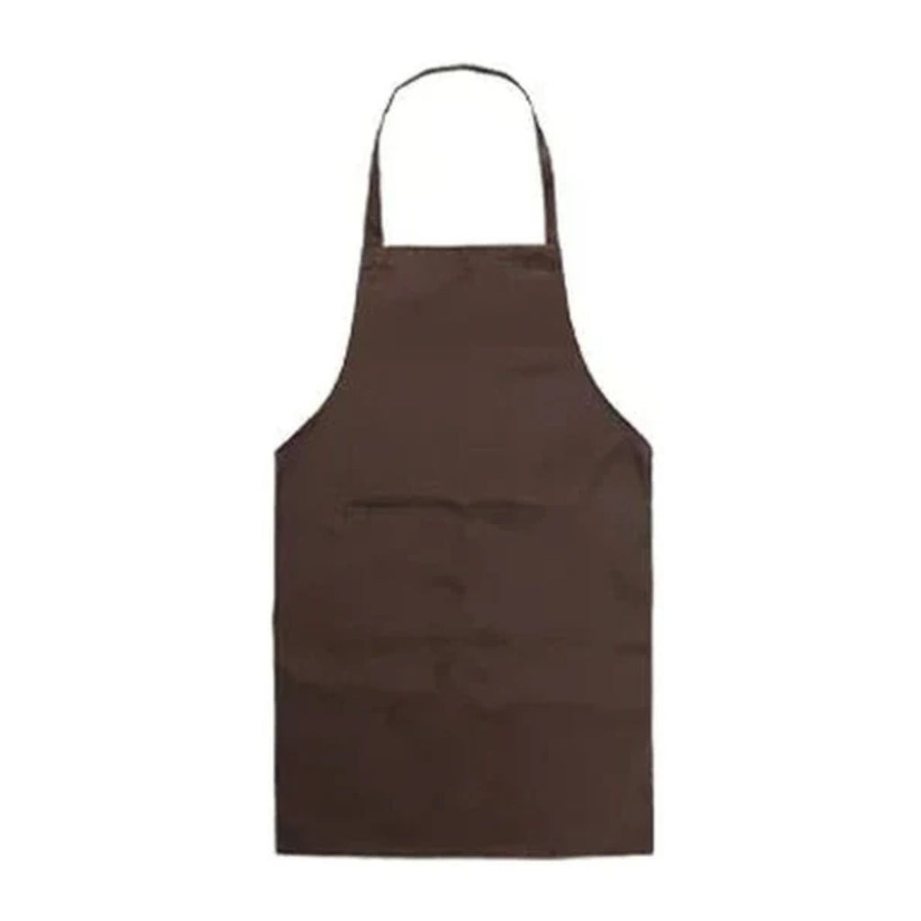 Tablier marché à bavette, à nouer à la taille, marron, de face