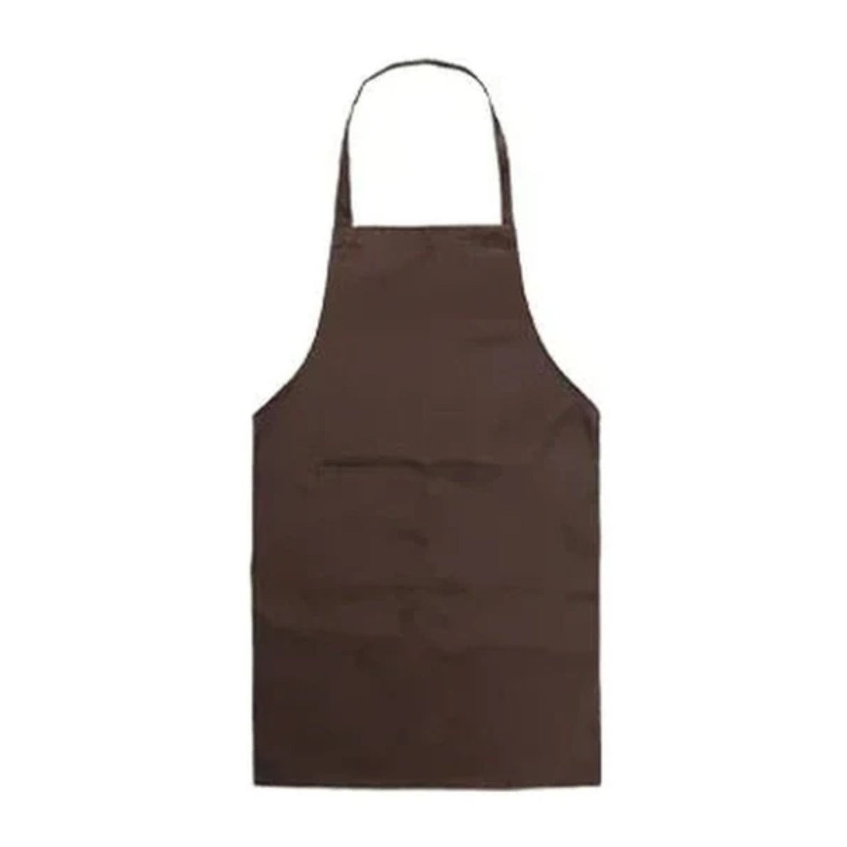 Tablier marché à bavette, à nouer à la taille, marron, de face