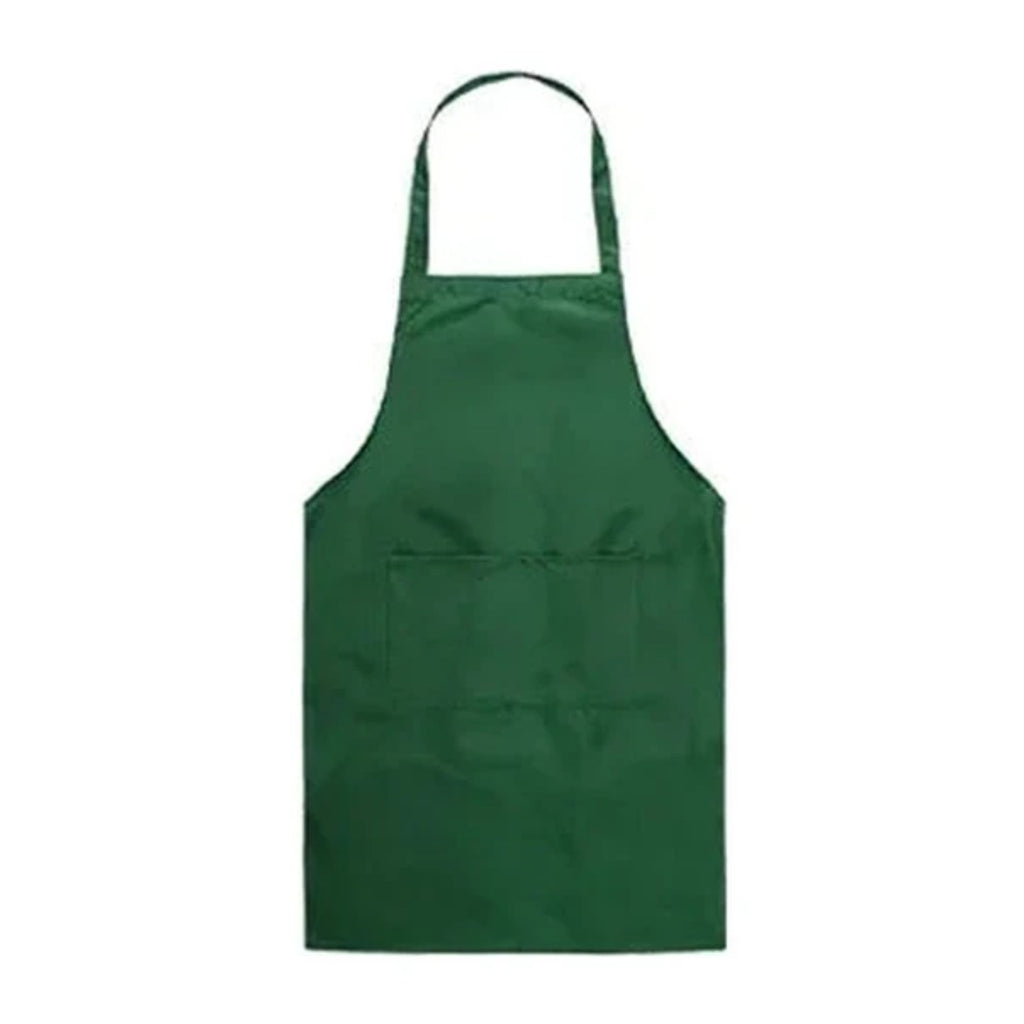 Tablier marché à bavette, à nouer à la taille, vert, de face