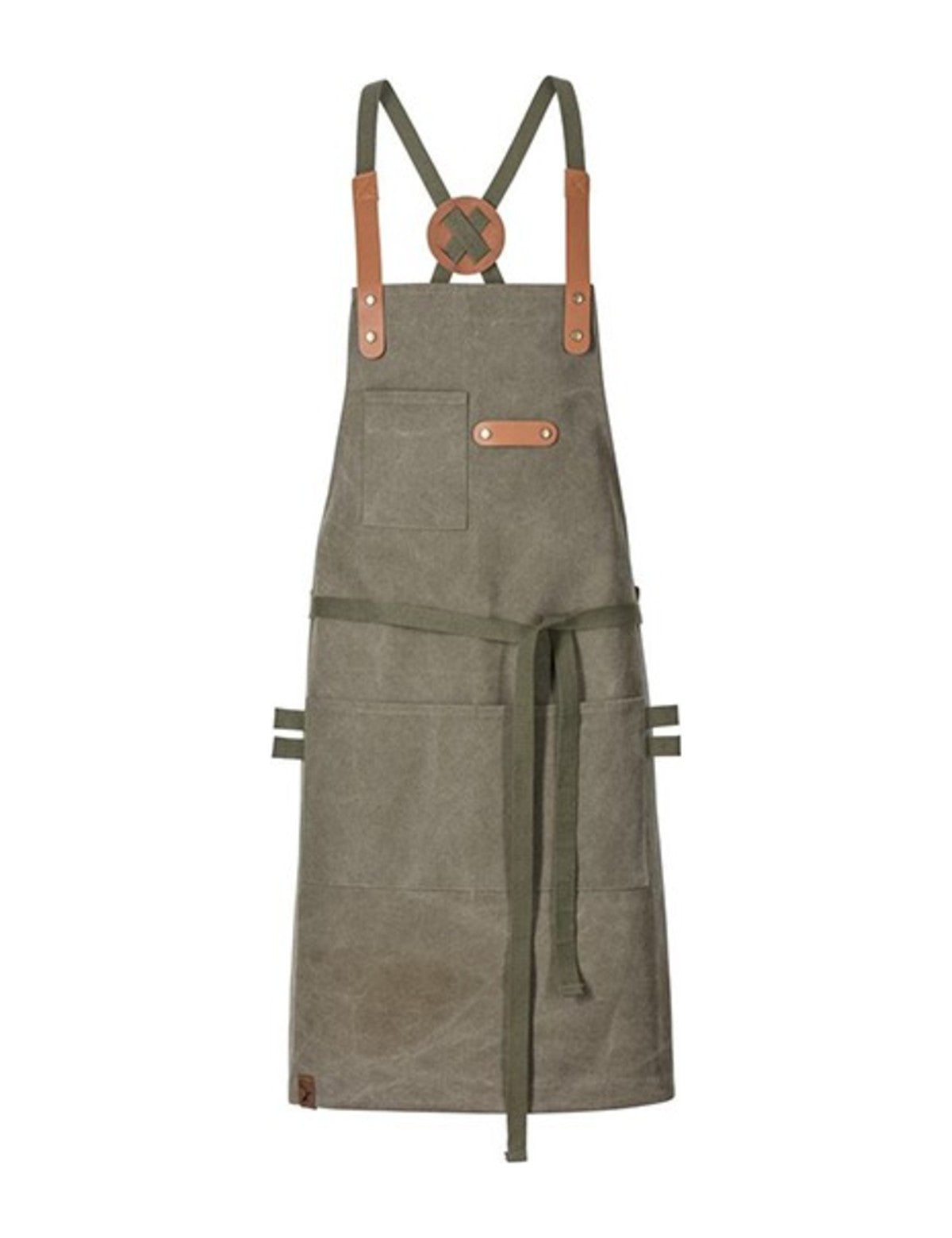 Tablier Menuiserie, vert olive, de face