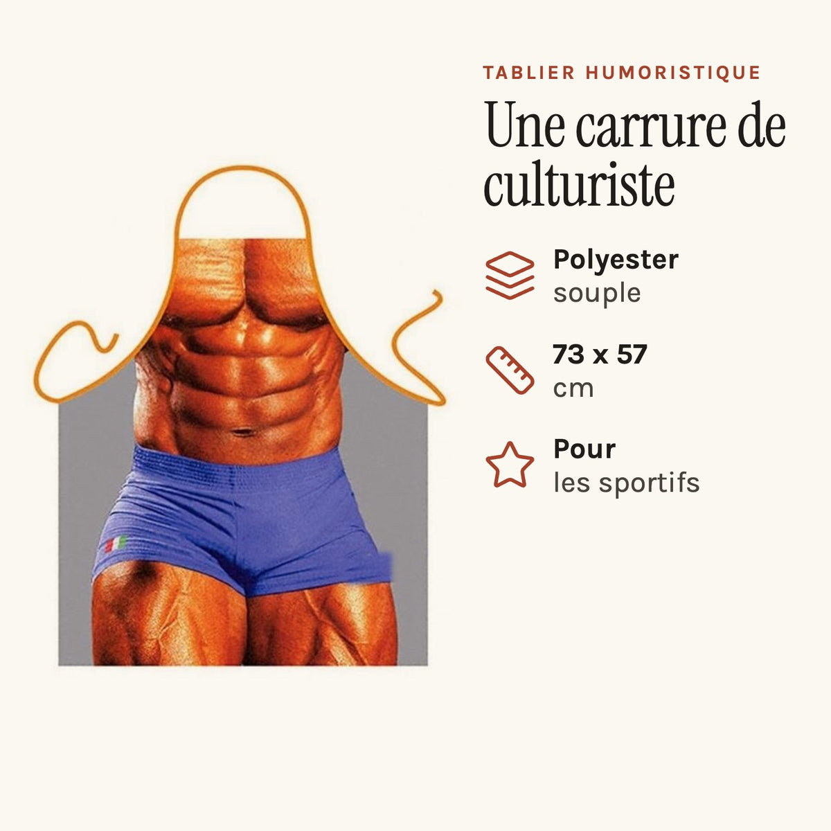 Tablier muscle de culturiste, imprimé culturiste